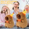 Ditucu Cute Capybara Plush with Happy Birthday Hat Bow Soft Capibara Stuffed Animals Plushies Toys for Birthday Gifts Party Decoration for Kids Brown 9 inch
