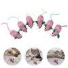 LUOZZY 6pcs Cats Mouse Plush Toy Plush Catnip Mouse Kitten Toys Interactive Plush Cat Chew Toys for Indoor Cats and Kittens (Pink and Green)