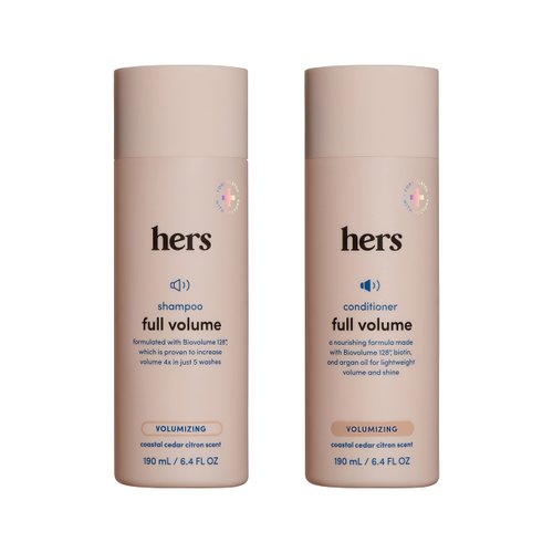 Hers Full Volume Shampoo and Conditioner - Volumizing Shampoo and Conditioner for Women - Soft Cedar & Citron - Adds Volume, Shine & Bounce - 2 x 6.4 fl oz Bottles