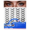 BEYELIAN False Eyelashes Natural Look 20 Pairs Strip Lashes, Wispy Lash Pack Soft 3D Volume Faux Mink Lashes That Look Like Extensions C-MIX-1