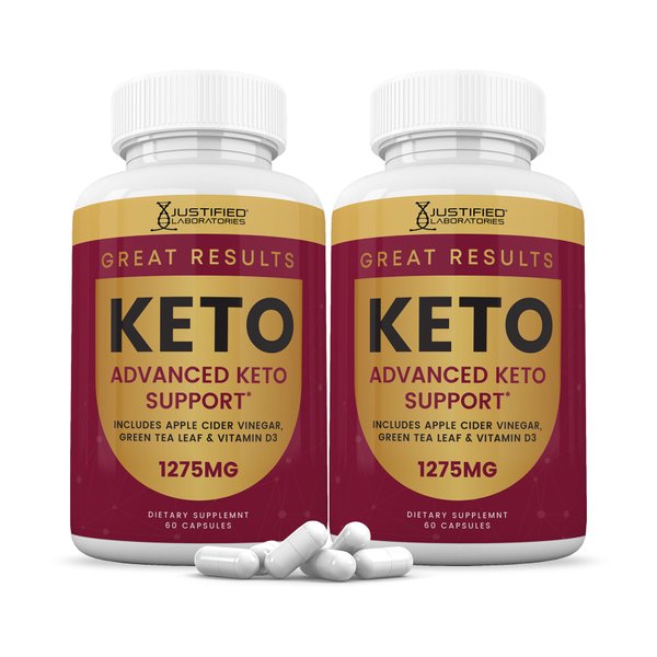 Justified Laboratories Great Results Keto ACV Pills 1275MG Formulated with Apple Cider Vinegar Keto Support Blend 60 Capsules (2 Bottles)