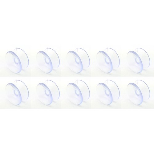 GiftWrap Etc. Small Double Sided Suction Cups - 20 mm, Set of 10, Clear, Christmas, for Glass Windows, Windshield, Tile, Kitchen, Bathroom Mirror, Shower Wall, Terrarium, Car Window, Office