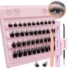 Eyelash Extension Kit Fluffy DIY Lash Clusters Kit Individual Cluster Lashes Kit with Strong Hold Lash Bond and Seal and Lash Applicator 10-16MM MiX Cluster Eyelashes DIY at Home, by TIMELYBS
