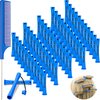 60 Pieces Short Hair Perm Rods Cold Wave Rods Plastic Perming Rods Hair Curling Rollers Curlers with Steel Pintail Comb Rat Tail Comb for Hairdressing Styling Supplies (0.35 Inch, Blue)