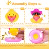 MuMyer Cowboy Duck Car Dashboard Decoration Swim Ring Car Rubber Duck Decoration Accessories with Mini Swim Ring Cowboy Hat Scarf Necklace and Sunglasses(D2-2 Bs-B_W&White)