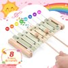 Ehome Xylophone, Musical Instruments Set Neutral Colors Wooden Montessori Toys Percussion Music Modern Boho Xylophone Birthday Gifts for 1 2 3 Year Old Kids Baby Toddlers Boys Girls