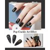 3D Crackle Gel Nail Polish,Magic Black Crackle Nail Gel Glue Polish,Unique Variegated Cool Crackle Pattern,Long-lasting Durable Natural Air-drying Styling,Home DIY Nail Gel Glue Polish for Women-12