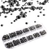 3000 PCS Rhinestones for Craft, PHOGARY Red & Black Flat Back Rhinestones 6 Sizes (2-5 mm) with Pick Up Tweezer for Crafts Nail Face Art Clothes Shoes Bags Phone Case DIY