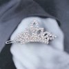 Allereyae Crystal Tiaras Crown Hair Clip Barrette Rhinestone Crown Hairpins Barrette Silver CZ Crown Head Clip Headwear Crystal Wedding Hair Accessories for Women and Girls (Silver)