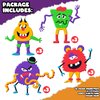 ArtCreativity DIY Halloween Foam Monster Craft Kit - 12 Sets - Mess-Free Halloween Craft Kits - Classroom and Halloween Party Activity for Kids