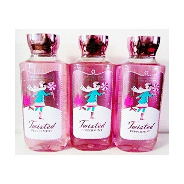 Bath & Body Works Twisted Peppermint Shower Gel Lot 10oz X3 2013 Packaging