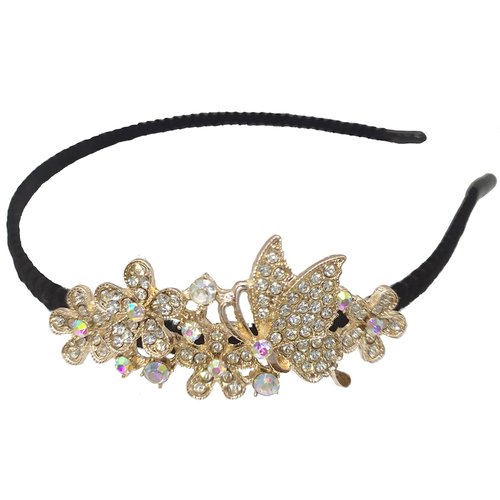 siskok Crystal hair band Flower Headband,Rhinestone Headband for Women Girls ,Butterfly Flower Bling Fashion headbands