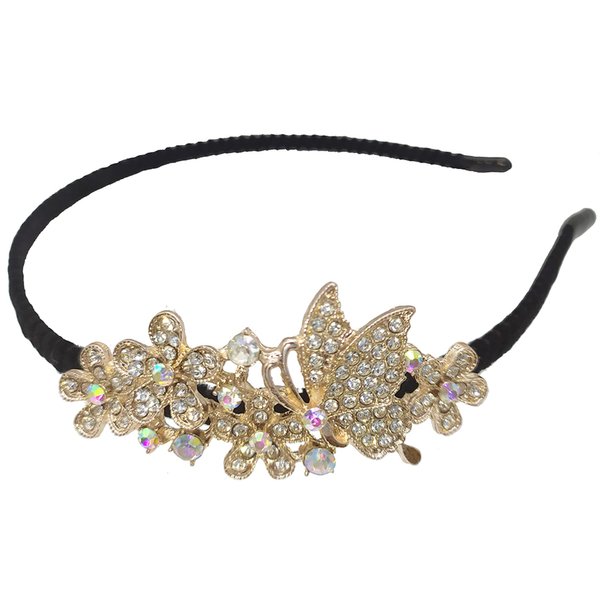 siskok Crystal hair band Flower Headband,Rhinestone Headband for Women Girls ,Butterfly Flower Bling Fashion headbands