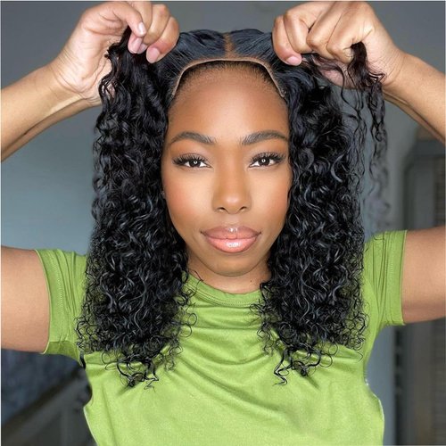Ailwelia Deep Wave Bob Wig Human Hair 200% Density 5x5 Hd Lace Closure Wigs Human Hair Bob Wigs F...