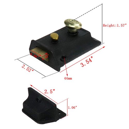 Bitray Night Latch, Anti-Theft Door Lock Antique Locks with Keys, Spring Lock,Traditional Nightlatch Door Security Lock, Vintage Wooden Door Lock,Double Insurance Door Lock, Black