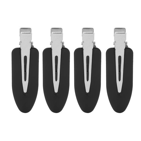4 Pcs No Crease Hair Clips,Makeup Hair Clips,No Bend Hair Clips for Women Girls,Duck Billed Thin Thick Hair Clips,Hairstyle Clips for Daily Dress Up,Party,Cosplay(black)