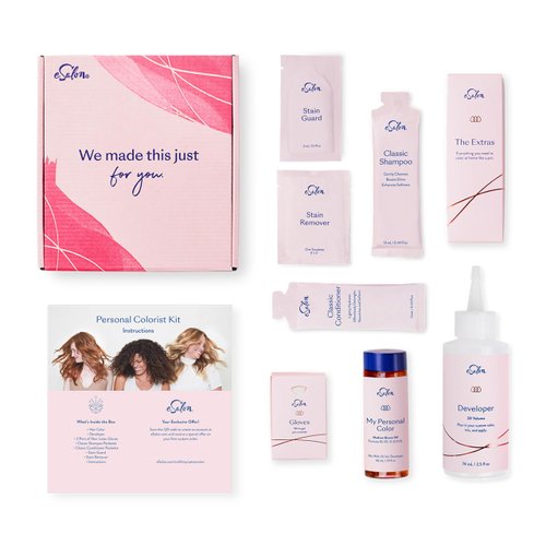 eSalon Permanent Hair Color & Hair Dye Complete Kit - Medium Blonde Strawberry- Personal Colorist Kit for Up To 100% Gray Coverage for All Hair Types - Professional-Grade Ammonia-Free Hair Dye