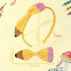 WRBAJIS Back to School Headband Yellow Pencil Bows Hair Bands Cute School Hair Accessories for Women Girls First Day of School Party Supplies