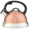 Mr. Coffee Flintshire Stainless Steel Whistling Tea Kettle W/Nylon Handle, 1.75-Quart, Copper