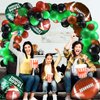 97 Pieces Football Balloons Set 6 Pieces Football Field Foil Balloons 90 Pieces Latex Balloons and Long Balloon Strip for Sport Themed Football Themed Birthday Party Decorations (Black, Green, Brown)