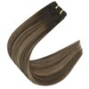 Full Shine Ombre Hair Extensions Sew In Weft Hair Extensions Color Dark Brown To Ash Brown Mix Dark Brown Hair Extensions Remy Hair Weft Hair Extensions Human Hair Double Weft For Women 105G 16 Inch