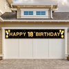 ANATANOWOR 18th Birthday Decorations for Boys and Girls, Black and Gold Happy 18th Birthday Decorations Banner, 18 Years Old Bday Party Supplies (118" X 20")