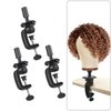 Wig Stand Mannequin Head Holder 3 Pack Black Cosmetology Manikin Stand Mannequin Head Holder Clamp Wig Head Stand Holder for Table Training