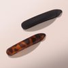 Kitsch Hair Clips for Women - Recycled Plastic Hair Accessories for Low Ponytail | Matte Ponytail Clips | Creaseless Hair Barrettes for Women - 2 Pcs Black and Tortoise