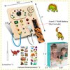 JAMIEWIN Montessori Busy Board with LED Light Switch for Toddlers 1-3, Wooden Sensory Board Travel Toys for Toddlers Baby, Montessori Toys Christmas Birthday Gifts for Boys Girls 1 + Year Old