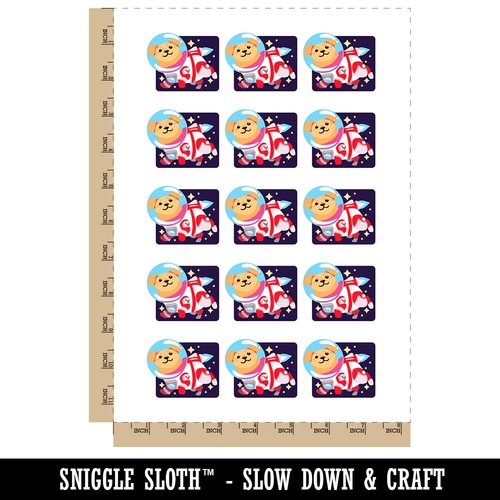 Space Dog Hovering Science Fiction Temporary Tattoo Water Resistant Fake Body Art Set Collection - 15 2" Tattoos (1 Sheet)