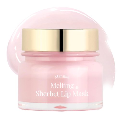 FORENCOS Lip Mask Melting Sherbet, Overnight Lip Treatment with Manuka Honey, Olive Oil & Vitamin E, Lip Sleeping Mask & Repair Moisturizer for Dry, Cracked Lips, Nourishing Lip Care, 0.7 oz
