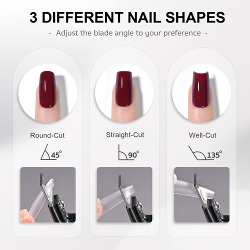 GAOY Acrylic Nail Clippers, Professional Stainless Steel Edge Cutter for False Nail Tips Poly Nails Fake Artificial Nails, Salon & Home Use Nail Art Accessories Sharp Blade Clip Manicure Tool, Black