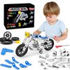 Ferthor Fun Erector Set Motorcycle,Stem Building Projects Toys for Kids 8 9 10 11 12+ Year Old,Metal Building Construction Model kit, 5 in 1 Motobike Building Blocks Steam Educational Toys(139PCS)