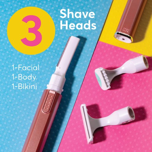 About Face Beauty Sonic Complete Beauty-Wand, Facial Razor & Exfoliator, Includes 3 Blades, Pink
