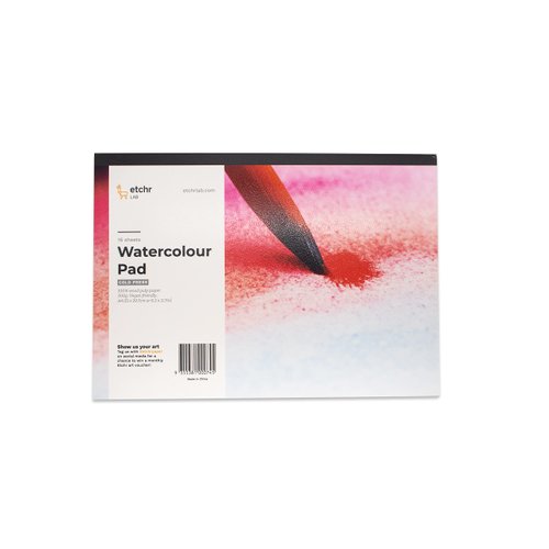 ETCHR Wood Pulp Watercolor Block - A4 Watercolor Block Cold Press - Watercolor Journal Block - Watercolor Paper 16 Pages - Cold Press Watercolor Pad - Student Grade Paper Pad - Watercolor Paper Block