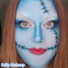 Go Ho Makeup Sky Blue Cream-Blendable Stick - Body Paint Professional SFX Makeup,Safe Facepaint Nose&Lip Smacking for Halloween（Sky Blue）