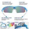 DUCO Sports Youth Baseball Sunglasses for Kids Unbreakable TR90 Frame Lightweight Sun Glasses for Boys and Girls DK261