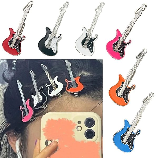 OTEEGX 6PCS Cute Y2K Hair Clips Guitar Duckbill Metal Hair Clip Vintage Hair Pins Y2K for Women Accessories Grunge Style1