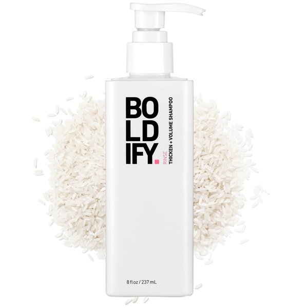 Boldify Thickening Shampoo - Rice Water Shampoo for Hair Growth, Thinning Hair & Oily Hair and Volumizing Shampoo for fine Hair, Weightlessly Removes Excess Oil - 8oz