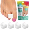 ZenToes Gel Toe Separators for Overlapping Toes, Bunions, Big Toe Alignment, Corrector and Spacer - 4 Pack (White)