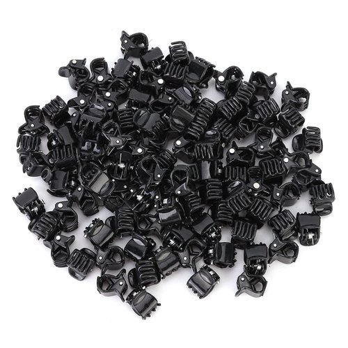 Mini Hair Clips, 100Pcs Black Plastic Mini Clips, Small Claws Hair Clip Clamp Clothes Hair Access...