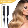 5 pcs Synthetic Wig Brush 3 Row Metal Bristle Hair Brush Hair Travel Size Metal Combs for Black Wig Brush Styling Comb Steel Pin Brush (Black)