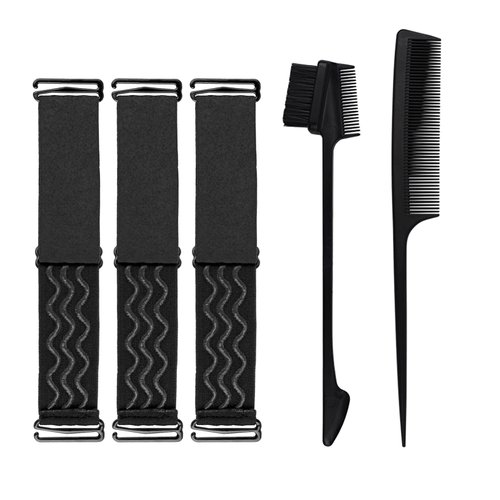 3 Pcs Adjustable Wig Band, Removable Elastic Bands for Glueless Wig No Slip Wig Strap to Secure Wig Black Wig Accessories to Keeping Wig Grip