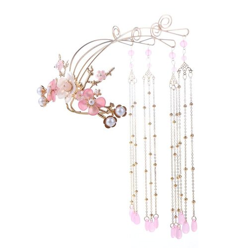Children's Hair Fork 1PC Chinese Style Vintage Flower Tassel Hair Crown Hair Pins Antique Elegant Chinese Flower Hair Stick Children Sweet Headwear