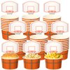 Sunnyray 48 Sets Basketball Hoop Snack Cups with Cards Basketball Party Supplies Paper Basketball Cups Disposable 8 oz Treat Food Bowls for Basketball Party Decorations Birthday Party Favors
