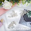 3 Pieces Bride Wedding Hair Comb Rhinestone Silver Bridal Hair Side Comb Crystal Hair Pieces Hair Pin Accessories for Women and Girls