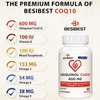 Ubiquinol CoQ10-600mg-Softgel, Active Coq10 Ubiquinol Supplement with Vitamin E & Omega 3, 6, 9, High Absorption-Coenzyme-Q10, Powerful Antioxidant for Energy Production, Tested, 120 Count