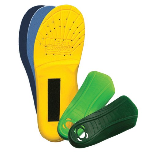 MEGAComfort Inc. unisex adult Multi-ThoticÂ™ 3-in-1 Orthotic Insoles shoe insoles, Yellow, Green, Men s Size 6-7 Women Size 8-9 US