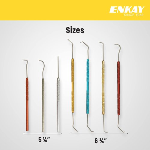 ENKAY - Dental Pick Set with Colored Handles, 7 Pieces