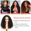 AceWig 13x4 HD Lace Frontal Wigs Human Hair Glueless Curly 200% Density Kinky Curly Lace Front Wig Human Hair Wet and Wavy Wig 13x4 Lace Frontal Human Hair Wigs for Women Natural Black 18 Inch